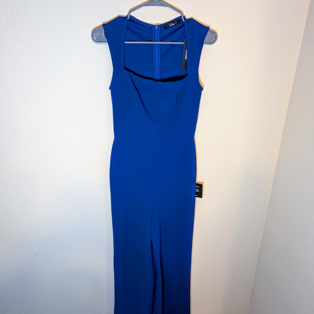 Elegant Blue Sleeveless Jumpsuit